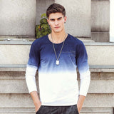Pioneer Camp 2017 New Arrive Mens T Shirts Fashion O-Neck casual Long Sleeve T-Shirt Gradient band Clothing T Shirt Homme 611907