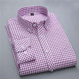 Oxford Men Shirt 2017 Brand Business Casual Long Sleeve Turn-down Collar Men's Dress Shirt Social Cotton Clothes Plus Size X089