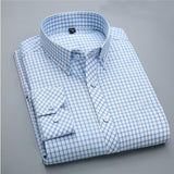 Oxford Men Shirt 2017 Brand Business Casual Long Sleeve Turn-down Collar Men's Dress Shirt Social Cotton Clothes Plus Size X089
