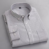 Oxford Men Shirt 2017 Brand Business Casual Long Sleeve Turn-down Collar Men's Dress Shirt Social Cotton Clothes Plus Size X089