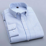 Oxford Men Shirt 2017 Brand Business Casual Long Sleeve Turn-down Collar Men's Dress Shirt Social Cotton Clothes Plus Size X089