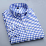 Oxford Men Shirt 2017 Brand Business Casual Long Sleeve Turn-down Collar Men's Dress Shirt Social Cotton Clothes Plus Size X089