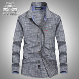 CLOTHES 2017 NEW Autumn Fashion Linen Shirts M~5XL Mens Cotton Dress Shirts Long Sleeve Plus Size Blouse Red Men Clothes Casual