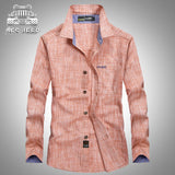 CLOTHES 2017 NEW Autumn Fashion Linen Shirts M~5XL Mens Cotton Dress Shirts Long Sleeve Plus Size Blouse Red Men Clothes Casual