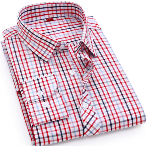 High Quality 2017 Men's Casual Plaid Shirts Long Sleeve Slim Fit 100% Cotton Shirt Leisure Styles Man Clothes Male New Fashion