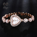 Xinge Luxury Women Rose Gold Watches Zircon Crystal Bracelet Watch Business Quartz Wristwatches Ladies Dress Fashion Wrist Watch