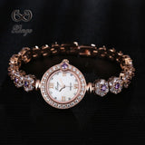 Xinge Luxury Women Rose Gold Watches Zircon Crystal Bracelet Watch Business Quartz Wristwatches Ladies Dress Fashion Wrist Watch