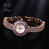 Xinge Luxury Women Rose Gold Watches Zircon Crystal Bracelet Watch Business Quartz Wristwatches Ladies Dress Fashion Wrist Watch