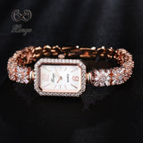 Xinge Luxury Women Rose Gold Watches Zircon Crystal Bracelet Watch Business Quartz Wristwatches Ladies Dress Fashion Wrist Watch
