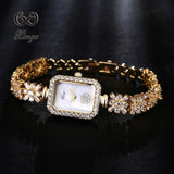 Xinge Luxury Women Rose Gold Watches Zircon Crystal Bracelet Watch Business Quartz Wristwatches Ladies Dress Fashion Wrist Watch