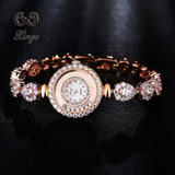 Xinge Luxury Women Rose Gold Watches Zircon Crystal Bracelet Watch Business Quartz Wristwatches Ladies Dress Fashion Wrist Watch