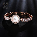 Xinge Luxury Women Rose Gold Watches Zircon Crystal Bracelet Watch Business Quartz Wristwatches Ladies Dress Fashion Wrist Watch