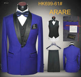 Men Wedding Dress Suits 2017 Latest Coat Pants Vest Design Wedding Suit Set Slim Fit Round Collar Prom Party Wedding Suits Navy