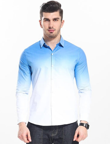 JACK CORDEE Brand 2017 Fashion Men Shirt White Gradient Design Slim Fit Shirt Men Casual Long Sleeve Dress Shirts Clothing