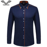 VISADA JAUNA European Size Men's Shirt 2017 New 100% Cotton Slim Business Casual Brand Clothing Long Sleeve Chemise Homme N356