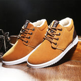 Merkmak Men's Winter Shoes Fashion New Flats Warm Man Ankle Boots Fur Soft Leather Shoes Men Casual Shoes Mens Winter Footwear