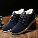 Merkmak Men's Winter Shoes Fashion New Flats Warm Man Ankle Boots Fur Soft Leather Shoes Men Casual Shoes Mens Winter Footwear