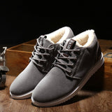 Merkmak Men's Winter Shoes Fashion New Flats Warm Man Ankle Boots Fur Soft Leather Shoes Men Casual Shoes Mens Winter Footwear
