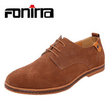 FONIRRA 2017 New Men's Genuine Leather Casual Shoes Men Spring Autumn Men's Shoes Lace-Up Solid Men Flat with Shoes 046