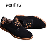 FONIRRA 2017 New Men's Genuine Leather Casual Shoes Men Spring Autumn Men's Shoes Lace-Up Solid Men Flat with Shoes 046