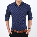 2017 New Autumn Fashion Brand Men Clothes Slim Fit Men Long Sleeve Shirt Men Polka Dot Casual Men Shirt Social Plus Size M-5XL