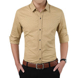 2017 New Autumn Fashion Brand Men Clothes Slim Fit Men Long Sleeve Shirt Men Polka Dot Casual Men Shirt Social Plus Size M-5XL
