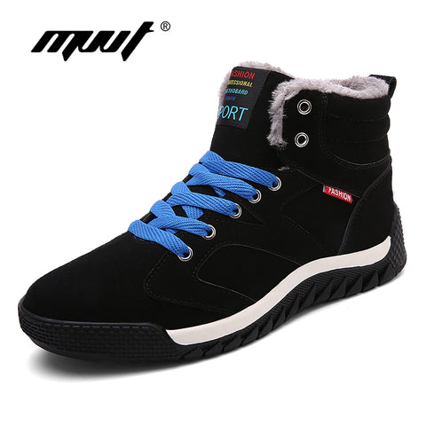MVVT Super Warm Winter Shoes Men Casual Shoes With Fur Keep Warm Snow Shoes Suede Outdoor zapatos hombre