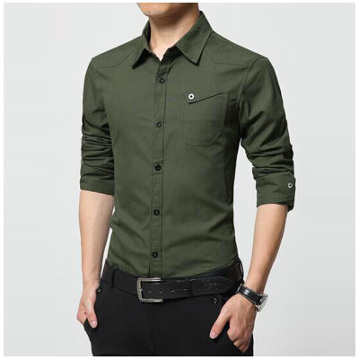 2017 New Autumn Fashion Men Clothes Slim Fit Men Long Sleeve Shirt Men Casual Men Shirt