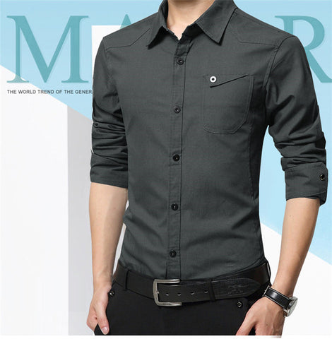 2017 New Autumn Fashion Men Clothes Slim Fit Men Long Sleeve Shirt Men Casual Men Shirt
