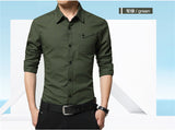 2017 New Autumn Fashion Men Clothes Slim Fit Men Long Sleeve Shirt Men Casual Men Shirt