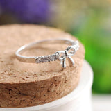 Korean Jewelry Simple Crystal Bow Ring GD
