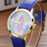 Neutral Pineapple Pattern Fashion Leather Quartz Wrist Watch