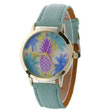 Neutral Pineapple Pattern Fashion Leather Quartz Wrist Watch