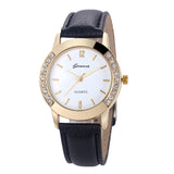 Geneva Fashion Women Diamond Analog Leather Quartz Wrist Watch Watches