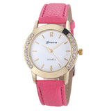 Geneva Fashion Women Diamond Analog Leather Quartz Wrist Watch Watches
