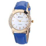 Geneva Fashion Women Diamond Analog Leather Quartz Wrist Watch Watches