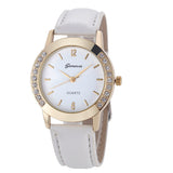 Geneva Fashion Women Diamond Analog Leather Quartz Wrist Watch Watches