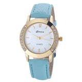 Geneva Fashion Women Diamond Analog Leather Quartz Wrist Watch Watches