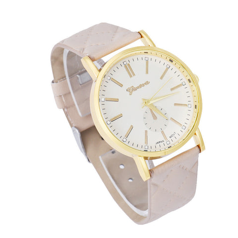Geneva Fashion Unisex Casual Leather Band Quartz Analog Wrist Watch Watches