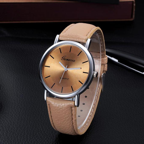 Geneva Women Fashion Retro Dial Leather Analog Quartz Wrist Watch Watches