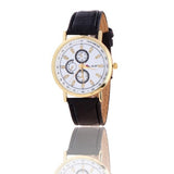 Rome Article Leather Band Analog Quartz Vogue Wrist Watches
