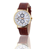 Rome Article Leather Band Analog Quartz Vogue Wrist Watches