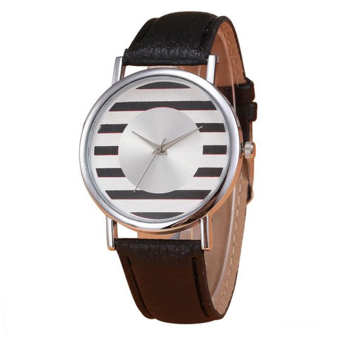 Womens Retro Design Leather Band Analog Alloy Quartz Wrist Watch