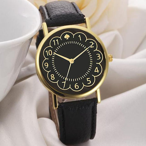 Women Girl Lide Leather Band Analog Quartz Watches Wrist Watch
