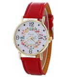 Stylish Fruit And Vegetable Printing Leather Bracelet Lady Womans Wrist Watch
