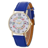 Stylish Fruit And Vegetable Printing Leather Bracelet Lady Womans Wrist Watch