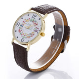 Stylish Fruit And Vegetable Printing Leather Bracelet Lady Womans Wrist Watch