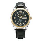 Luxury Quartz Sport Stainless Steel Leather Band Wrist Waterproof Calendar Watch