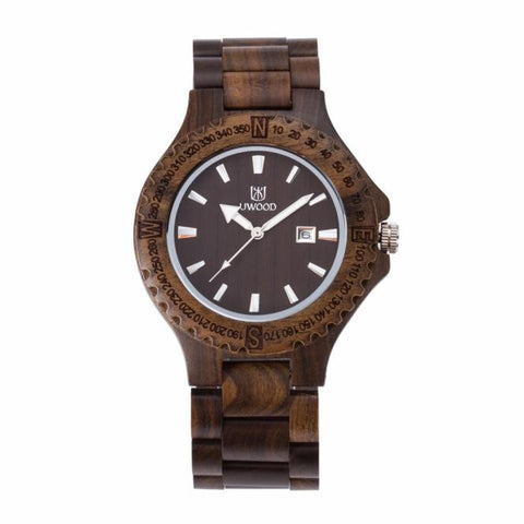 Men's Zebrawood Analog Japanese Miyota Quartz Wood Watch