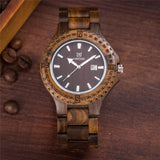 Men's Zebrawood Analog Japanese Miyota Quartz Wood Watch